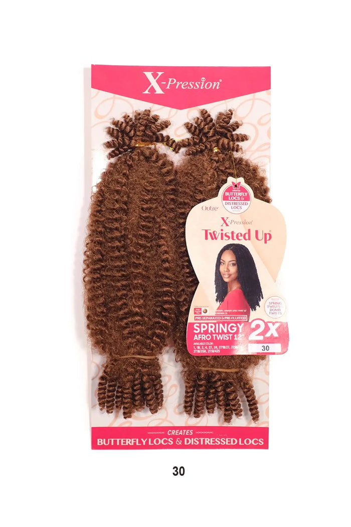 OUTRE X-PRESSION CROCHET BRAID TWISTED UP 2X SPRINGY AFRO TWIST 12" OUTRE