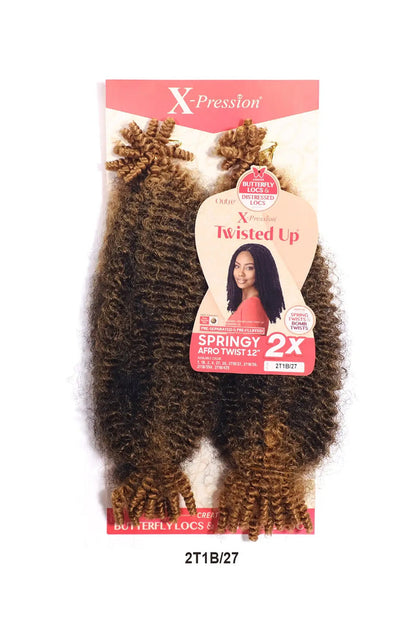 OUTRE X-PRESSION CROCHET BRAID TWISTED UP 2X SPRINGY AFRO TWIST 12" OUTRE