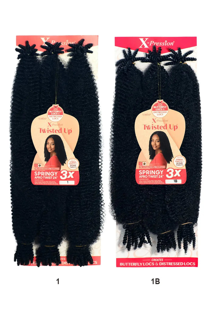 OUTRE X-PRESSION CROCHET BRAID TWISTED UP 3X SPRINGY AFRO TWIST 24" OUTRE