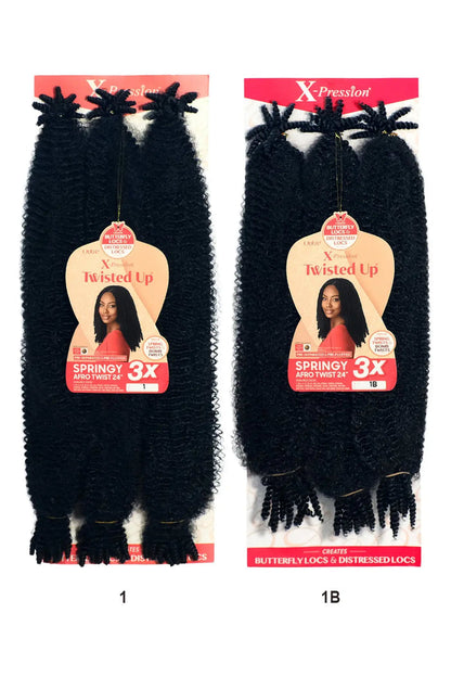 OUTRE X-PRESSION CROCHET BRAID TWISTED UP 3X SPRINGY AFRO TWIST 24" OUTRE