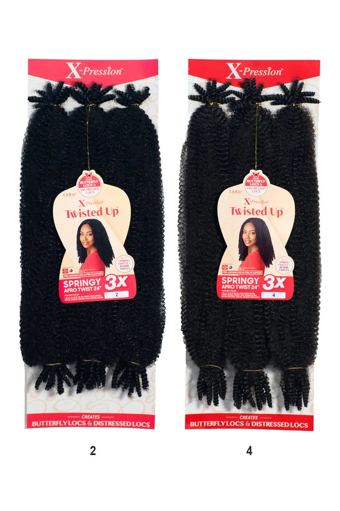 OUTRE X-PRESSION CROCHET BRAID TWISTED UP 3X SPRINGY AFRO TWIST 24" OUTRE