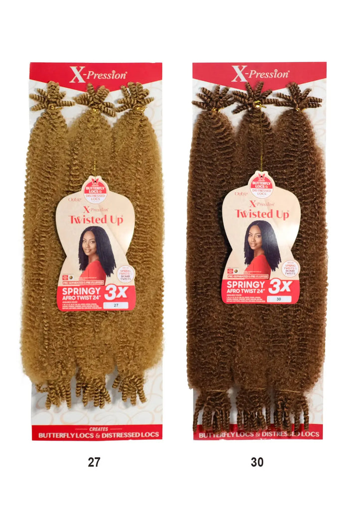 OUTRE X-PRESSION CROCHET BRAID TWISTED UP 3X SPRINGY AFRO TWIST 24" OUTRE