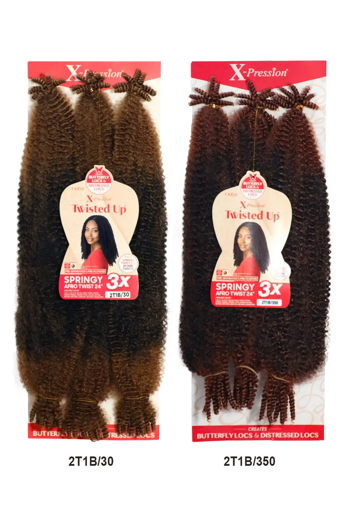 OUTRE X-PRESSION CROCHET BRAID TWISTED UP 3X SPRINGY AFRO TWIST 24" OUTRE