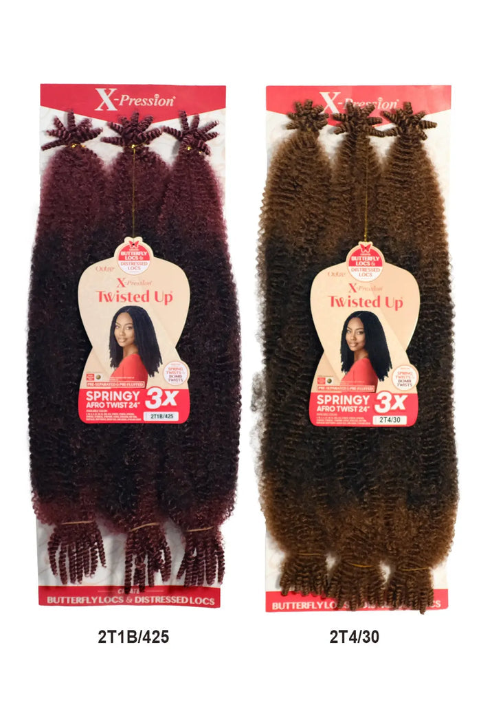 OUTRE X-PRESSION CROCHET BRAID TWISTED UP 3X SPRINGY AFRO TWIST 24" OUTRE