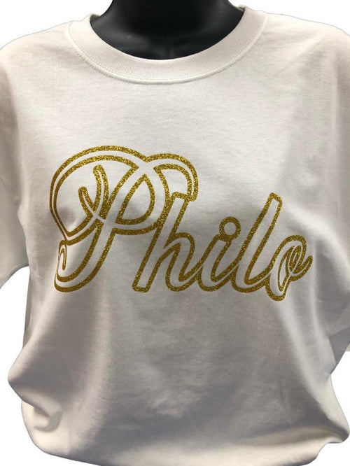 Philo Glitter Script Shirt