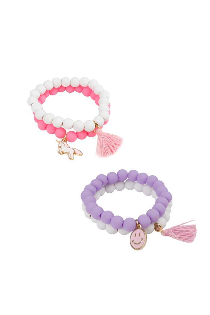 Pretty Pastel Soft Touch Bracelets, 2pcs Assorted