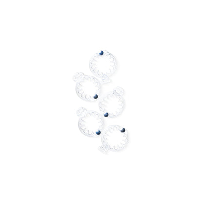 PuffCuff TEENY (Xtra Small) Hair Clamp Multipack – 1.25 in for Curly, Thick & Natural Hair, Black or Clear (5 Pc)