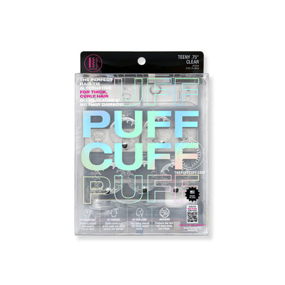 PuffCuff TEENY (Xtra Small) Hair Clamp Multipack – 1.25 in for Curly, Thick & Natural Hair, Black or Clear (5 Pc)
