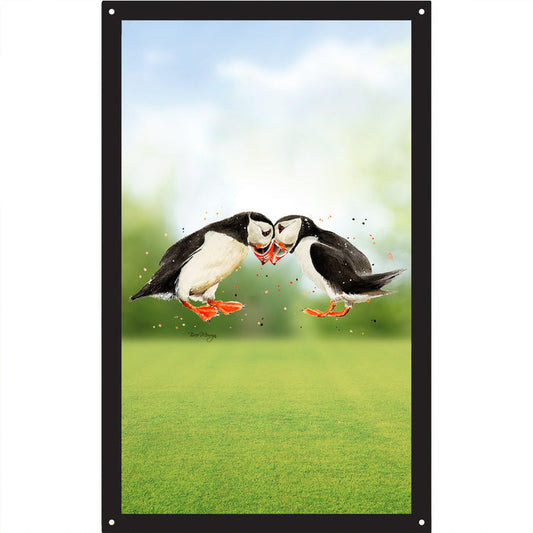 Puffin Couple Garden Mirror