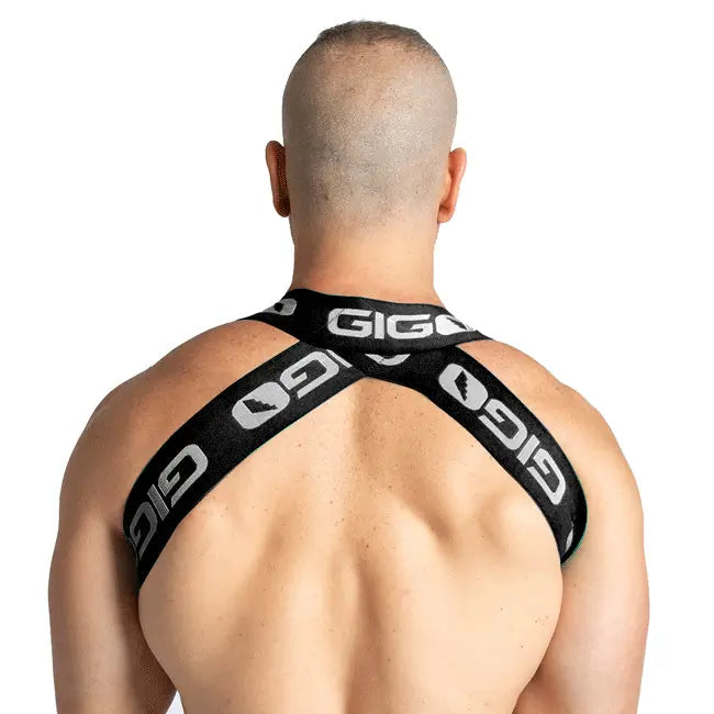 Purity Black Harness vista posterior de Gigo Underwear