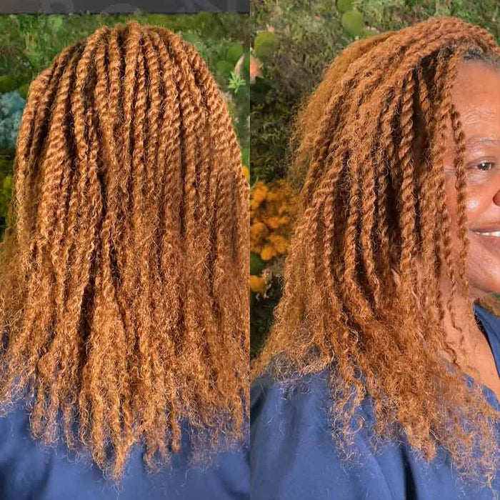 light brown colored afro kinky bulk human hair braids