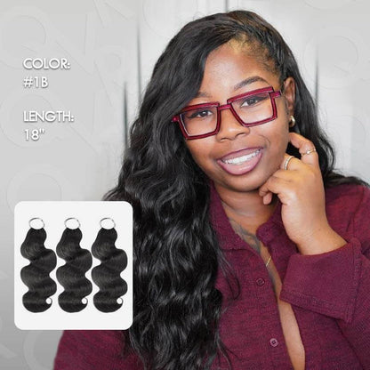 3 packs natural black body wave seamless crochet braiding hair
