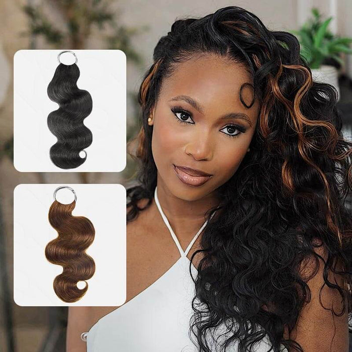 QVR 1 Pack Body Wave Feather Crochet Human Hair Extension