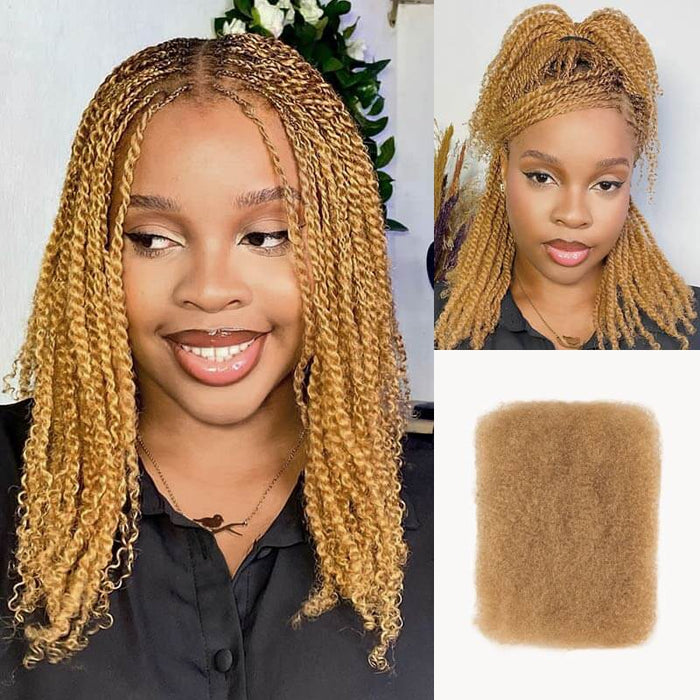 blonde afro kinky human hair