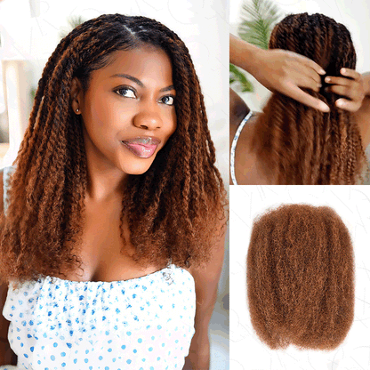 QVR 1 Pack Mixed Color #4/30 Afro Kinky Bulk Human Hair