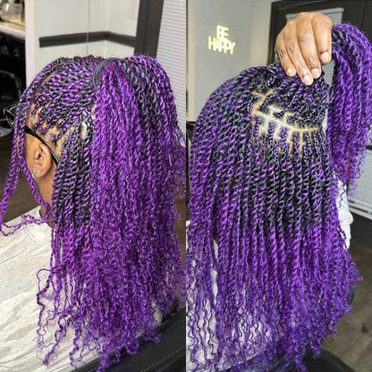 kinky twists done by qvr purple colored afro kinky hair