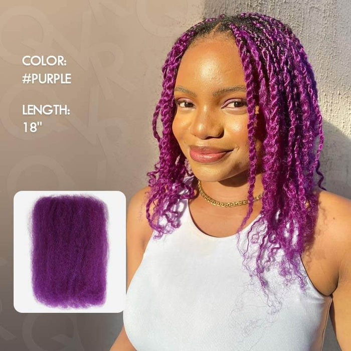 purple color afro kinky bulk hair pack