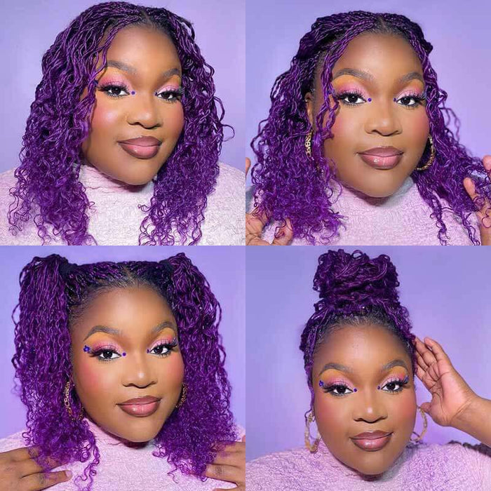 trendy purple color afro kinky hair for braiding hair