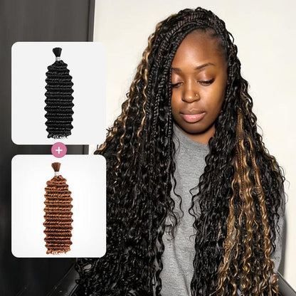 qvr bulk human hair deep wave for black women protective hairstyle