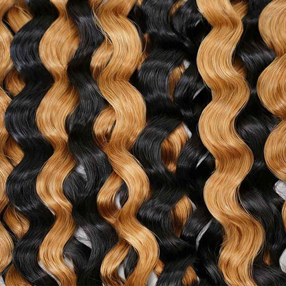 black and blonde colored crochet braids, 100% human hair