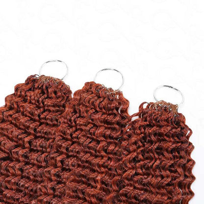 QVR Bright Brown #35D Human Crochet Hair Small Kinky Curly Machine Made Feather Crochet Hairstyle
