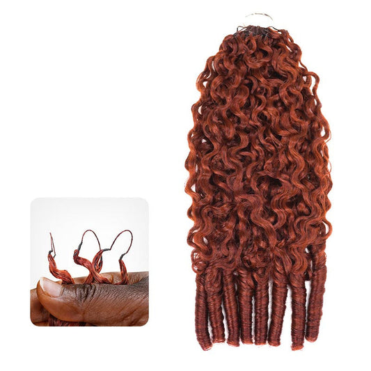 Bright Brown #35D Burmese Curly Crochet Human Hair