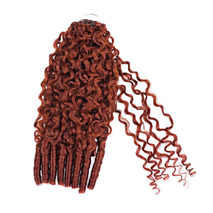 Bright Brown #35D Burmese Curly Crochet Human Hair