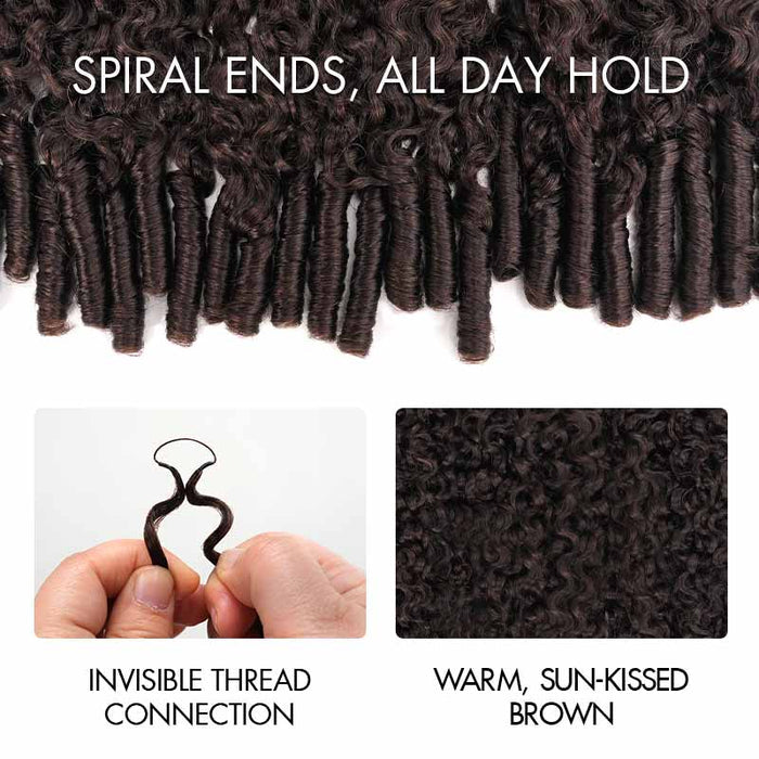 qvr human hair crochet braids dark brown curls for locs and twists