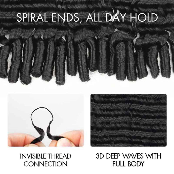 qvr human hair crochet braids deep wave spiral for locs and twists look