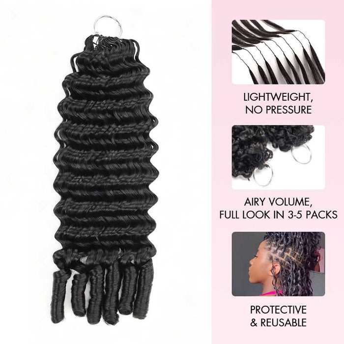 qvr feather crochet hair deep wave spiral ends for black women volume look
