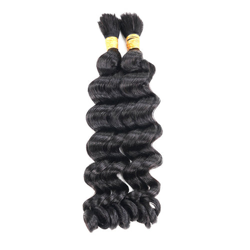 qvr bulk human hair loose deep wave for black women