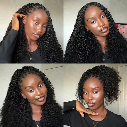 QVR Miracle Knots X Half Wig Hack Seamless Miracle Braids Human Hair Crochet Weave Hair Extension