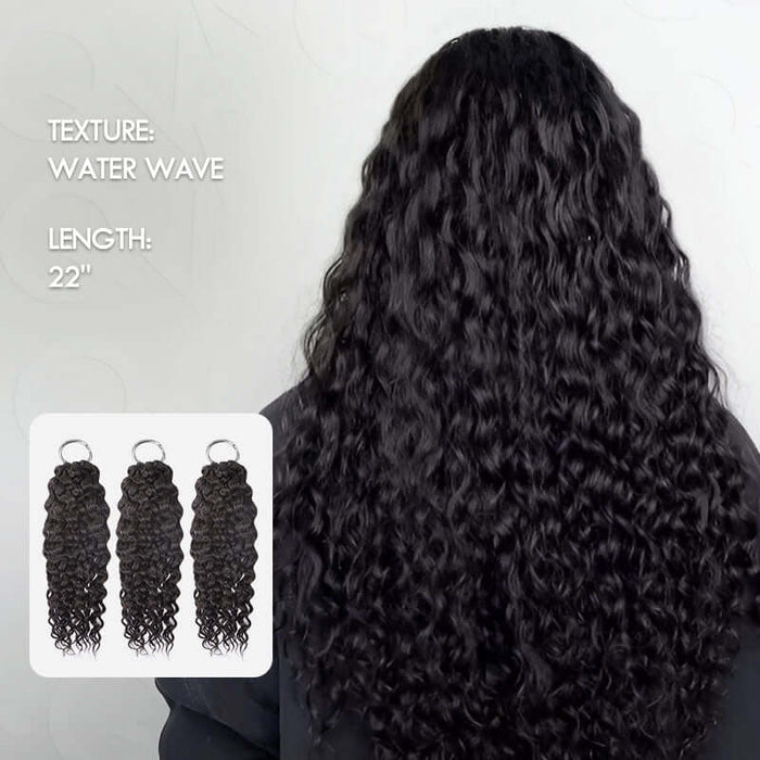 soft feather crochet human hair with wet look texture
