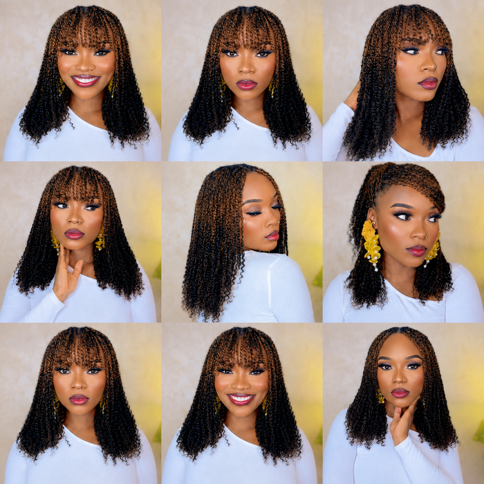 QVR Ombre Brown #T1B/30 Afro kinky Bulk Human Hair for Braiding & Twists