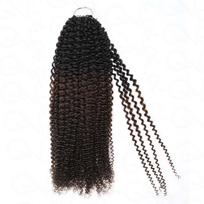 QVR Ombre Brown #T1B/4 Feather Crochet Human Hair Afro Kinky Curly Extensions for stylish looks.