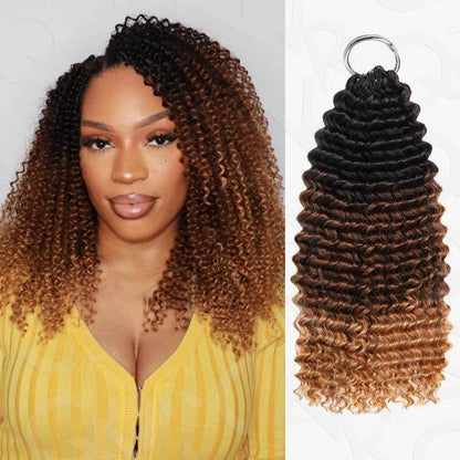 qvr machine made #T1B/30/27 highlight small kinky curly crochet hair extensions