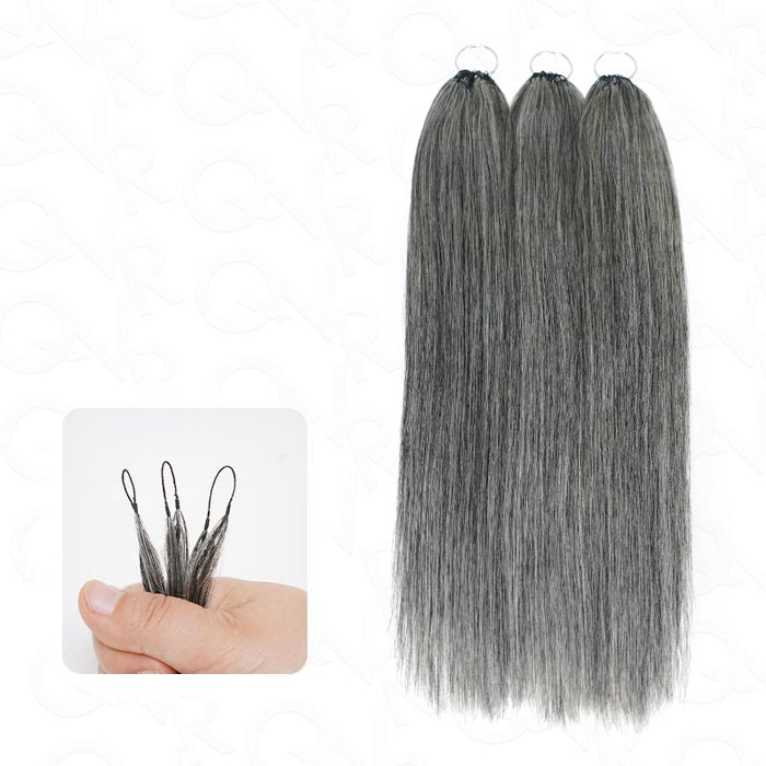 qvr salt pepper crochet braids straight hair texture 100% human hair