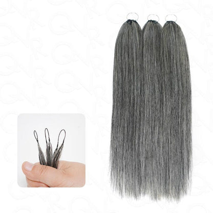 qvr salt pepper crochet braids straight hair texture 100% human hair