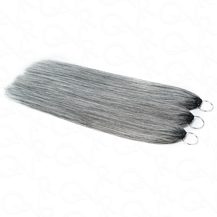 qvr feather crochet hair salt pepper straight for dreadlocks transition look
