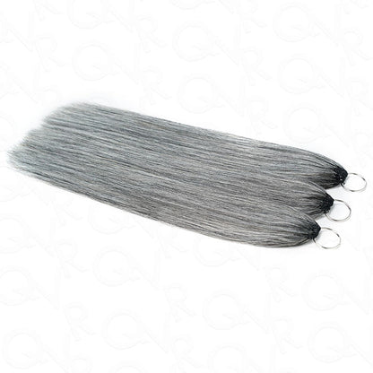 qvr feather crochet hair salt pepper straight for dreadlocks transition look