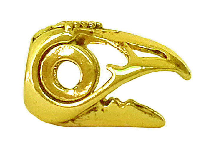 Raven's Skull Hair Bead - Gold Finish Viking Gothic Accessory side view