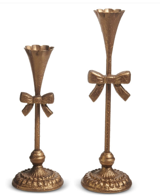 RAZ Bow Candlesticks (Set)