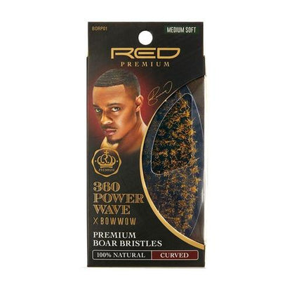 RED Premium 360 Power Wave Brush X Bow Wow - Med Soft Palm #BORP01 - Palms Fashion Inc.