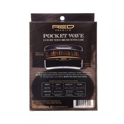 RED Premium Pocket Wave Brush X Bow Wow - Curved Palm Brush MEDIUM #BORPP02 - Palms Fashion Inc.