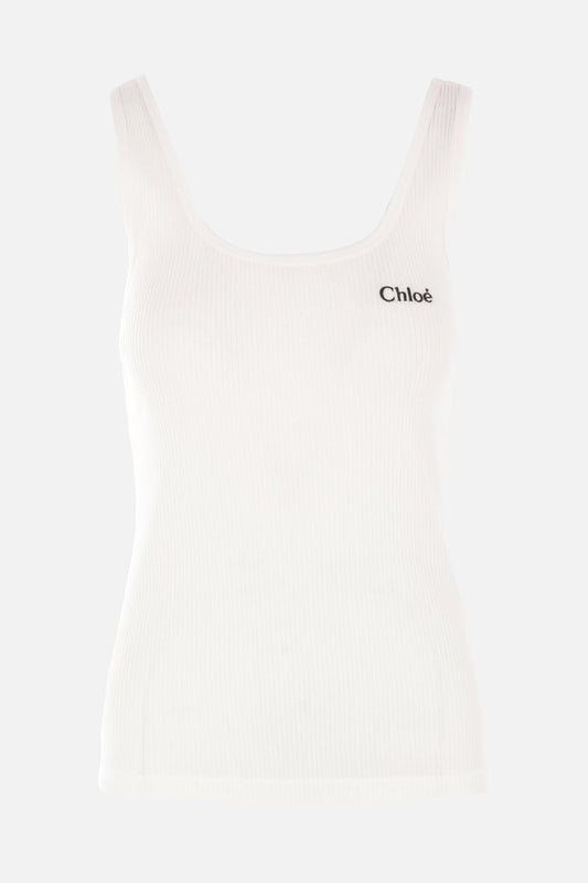 rib jersey tank top
