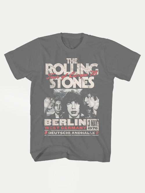 Rolling Stones - Europe 1976 T-Shirt | Grey-Image 1