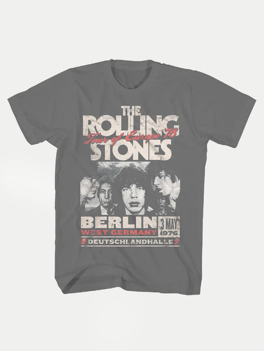 Rolling Stones - Europe 1976 T-Shirt | Grey-Image 1