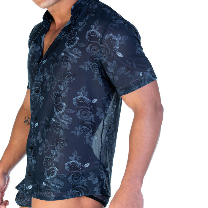 Rose Black Shirt vista frontal de Gigo Underwear