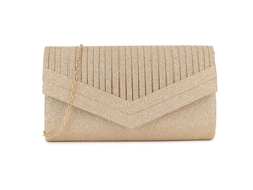 Rose Gold Shimmer Glitter Clutch Bag