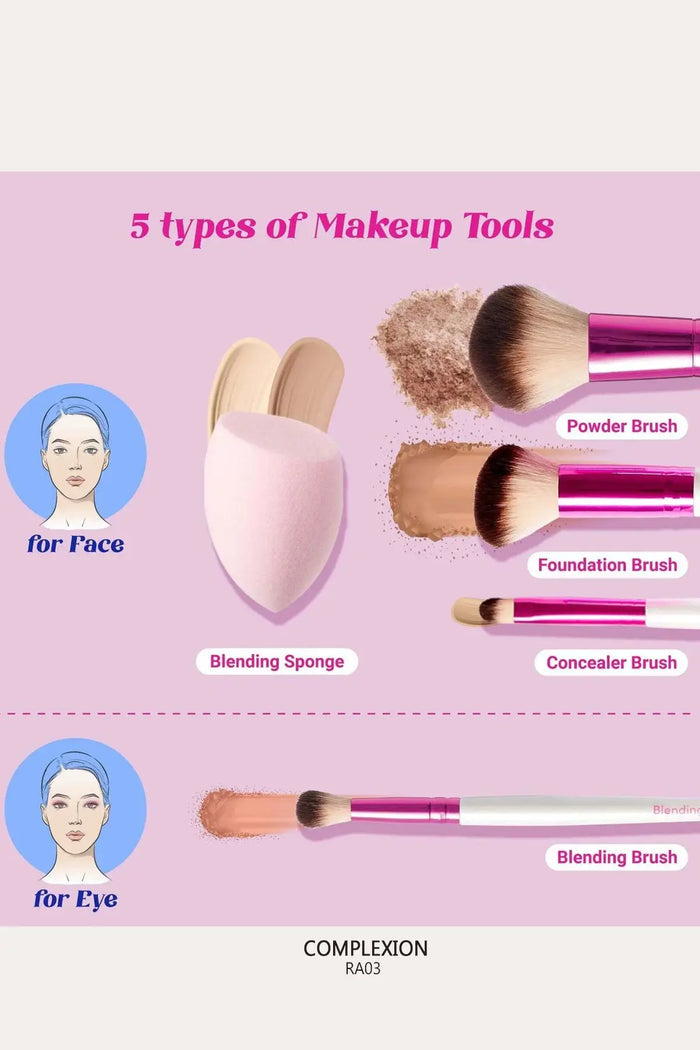 RUBY KISSES RK MAKEUP BRUSH KIT RED BEAUTY